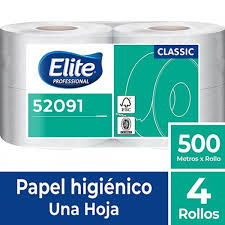 Papel higiénico Elite Profesional, 1 hoja paquete de 4 unidades x 250 mts.